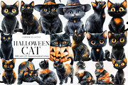 Halloween Cat Clipart, an Illustration by Designworld (Thumbnail 1 of 6)