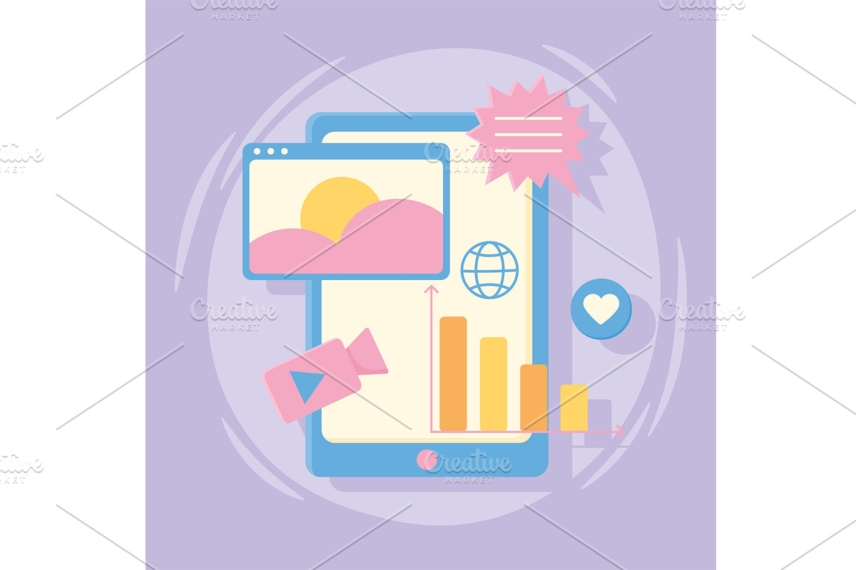phone digital activity, an Object Illustration by studiogstock
