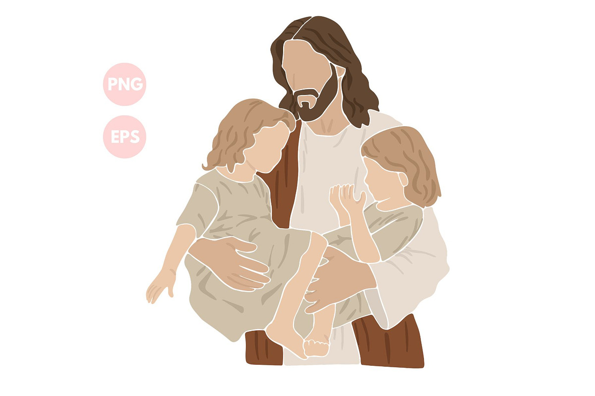 Jesus and Kids Christian Png, a Person Illustration by ⋒DesignECShop⋒ (Photo 1 of 3)