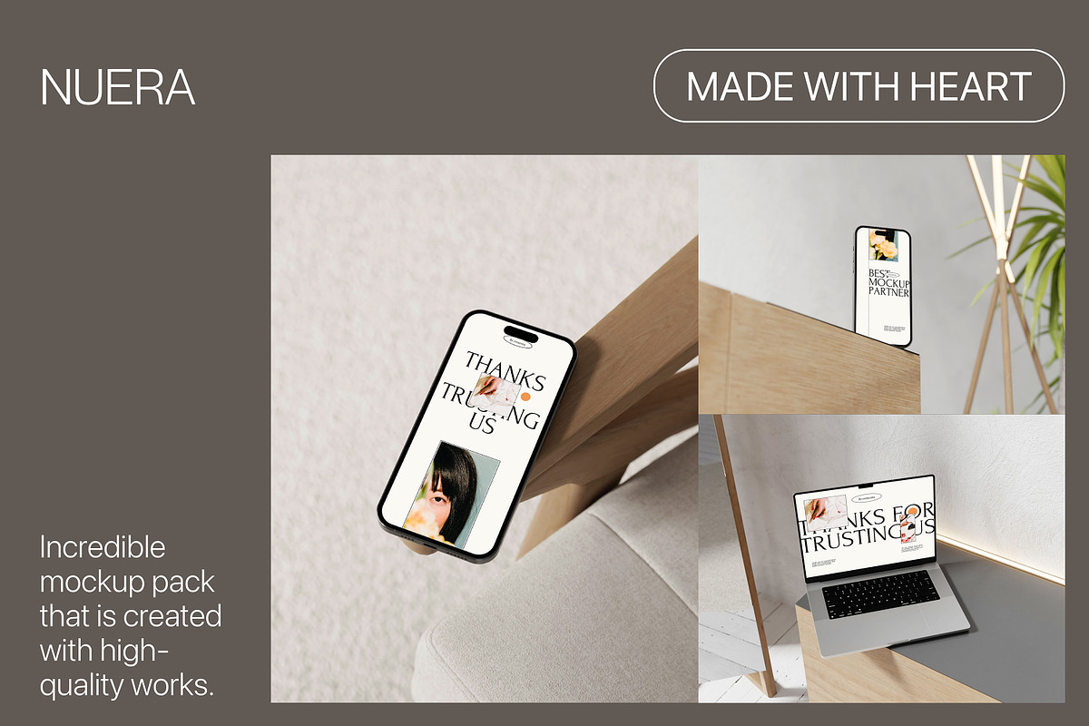 NUERA - Warm Vibes Mockup Bundle, a Device Mockup by Creavora (Photo 2 of 10)