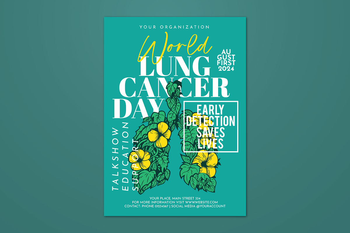 World Lung Cancer Day Flyer, a Flyer Template by ashenterprise (Photo 1 of 3)