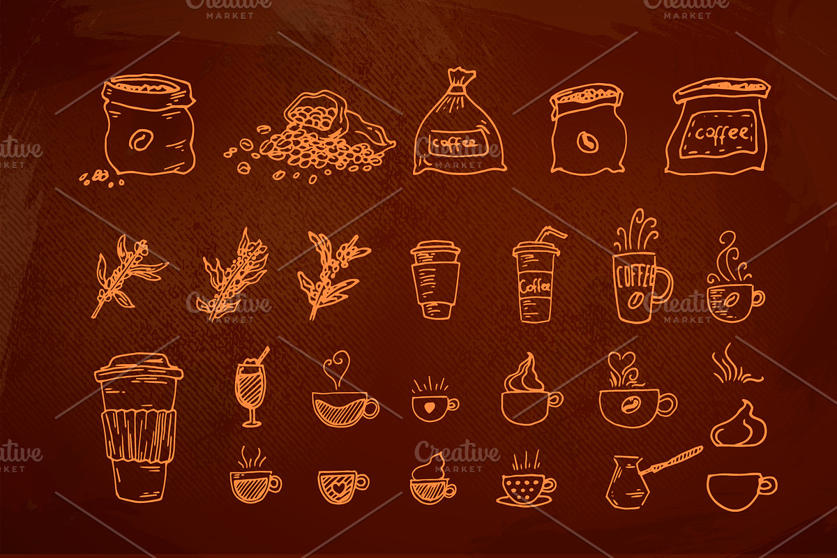 100+ Hand Drawn Coffee House element, an Outline Icon by Vitaliy Starkov (Photo 5 of 8)