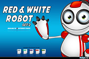 Red And White Robot – Set 2, a Technology Illustration by DesignWolf (Thumbnail 1 of 2)
