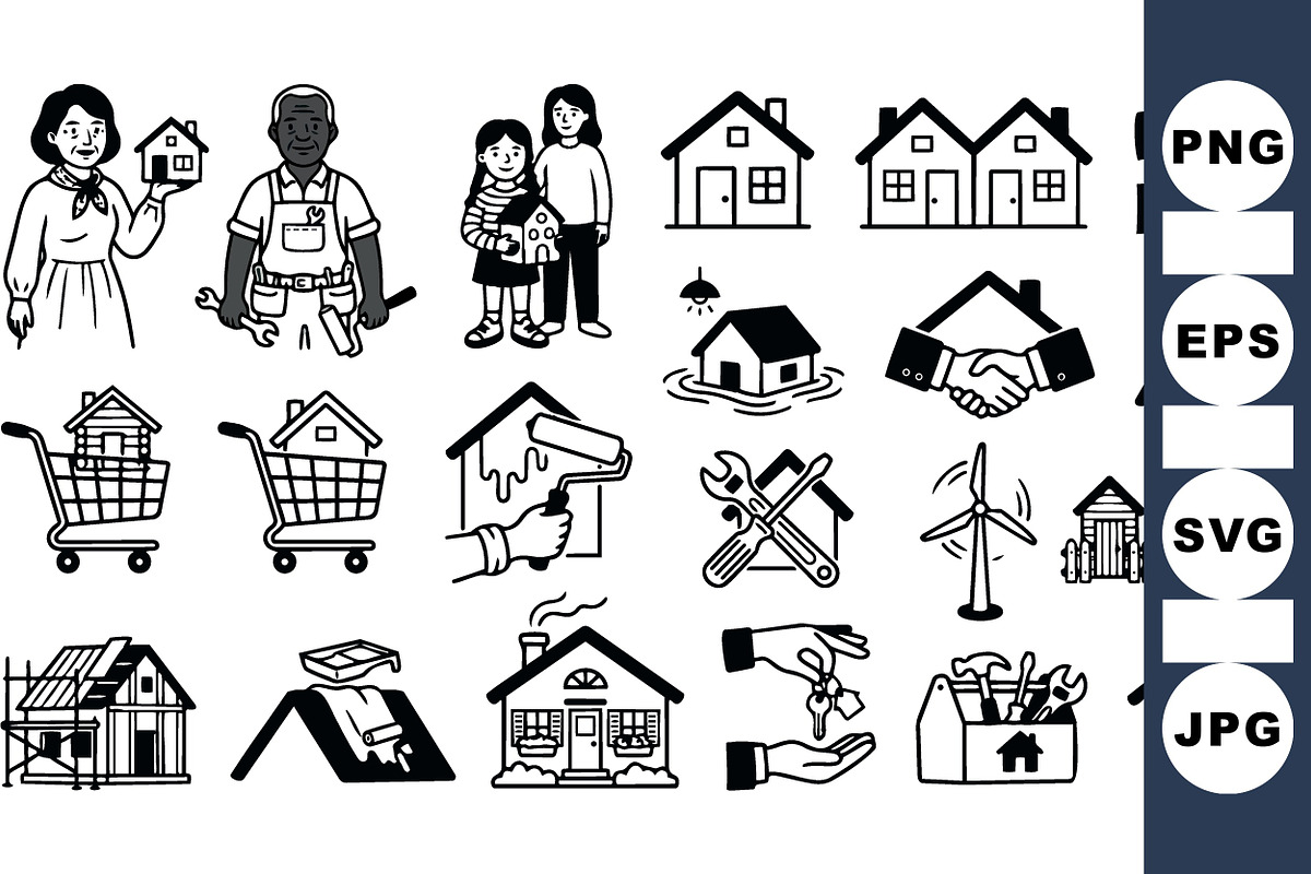 Home Repair Tools And Family, an Illustration by designvectx (Photo 1 of 3)