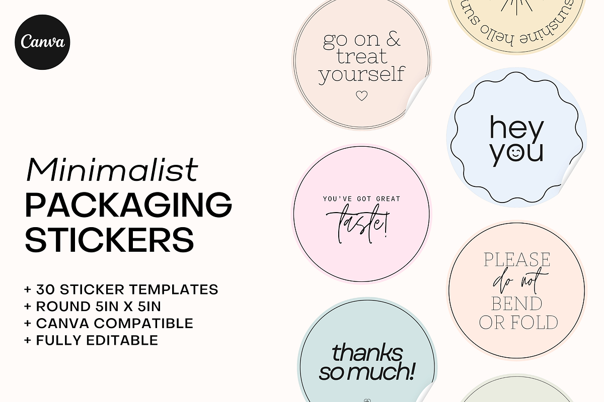 Packaging Stickers Template, a Marketing Template by denofdreamers (Photo 1 of 6)