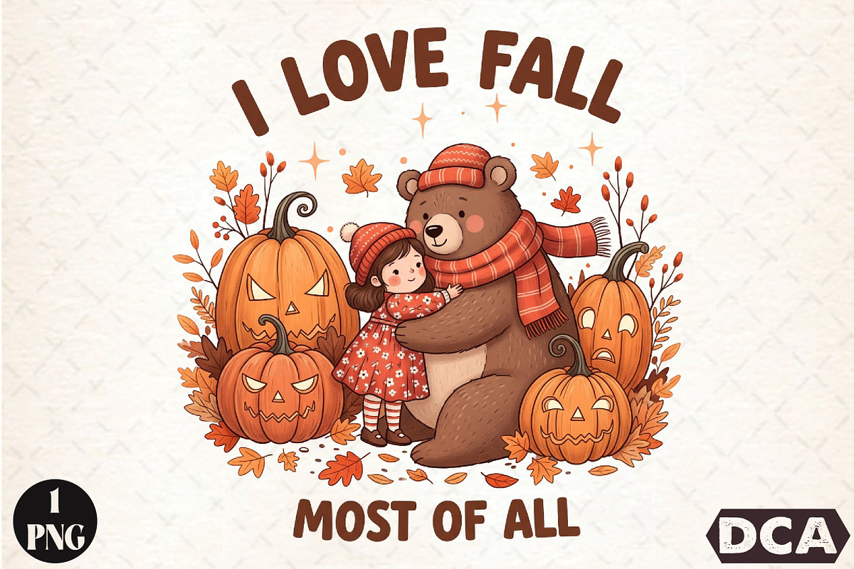 I Love Fall Most of All Png, an Illustration by DreamCafeArt (Photo 1 of 7)
