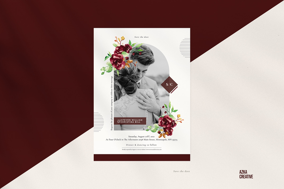 Burgundy - Elegant Wedding Suite, an Invitation Template by Azka Creative (Photo 5 of 7)
