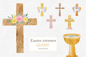Watercolor Easter Cross clipart
