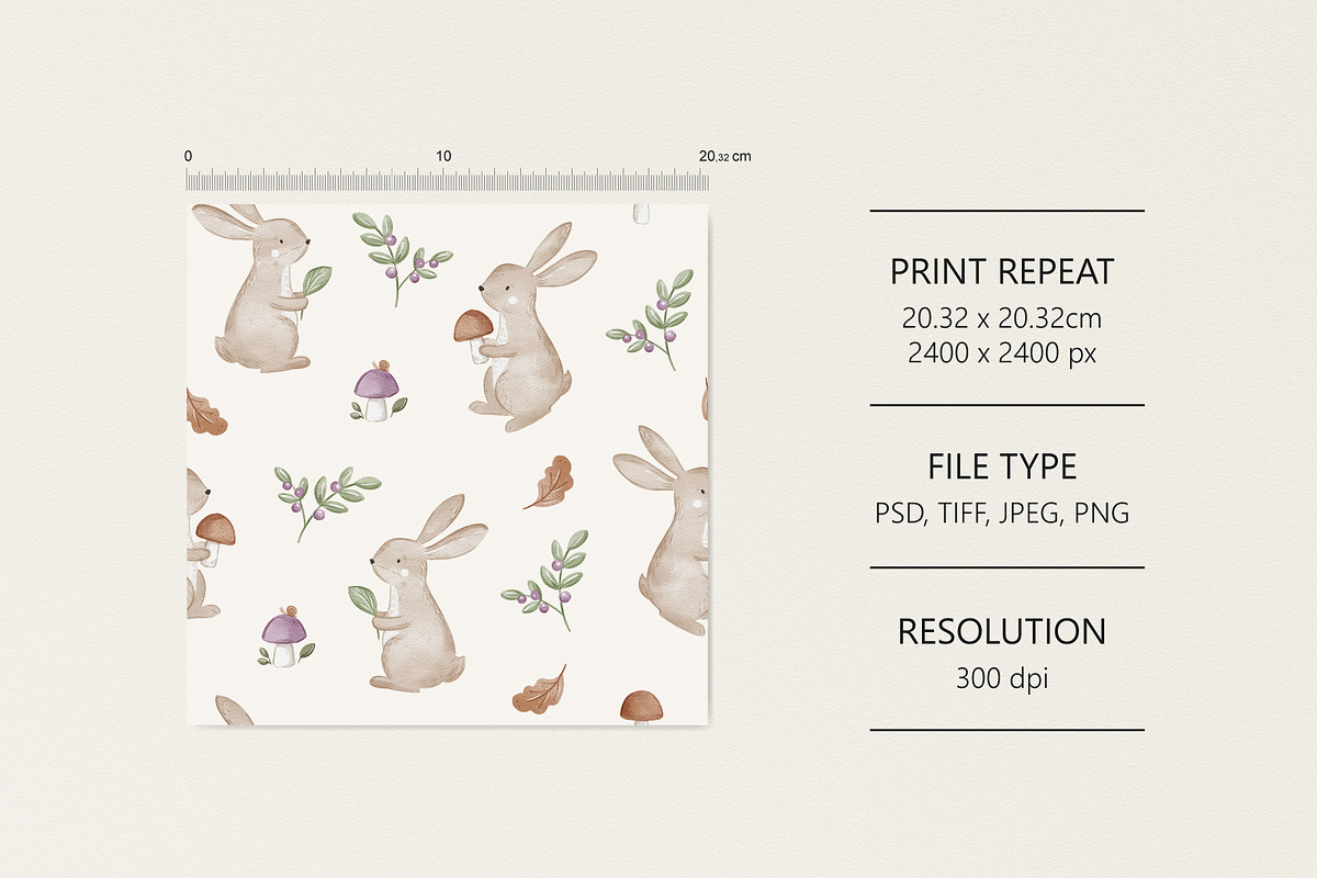 Pattern Little bunny, a Pattern Graphic by Olena Kuznietsova (Photo 2 of 3)