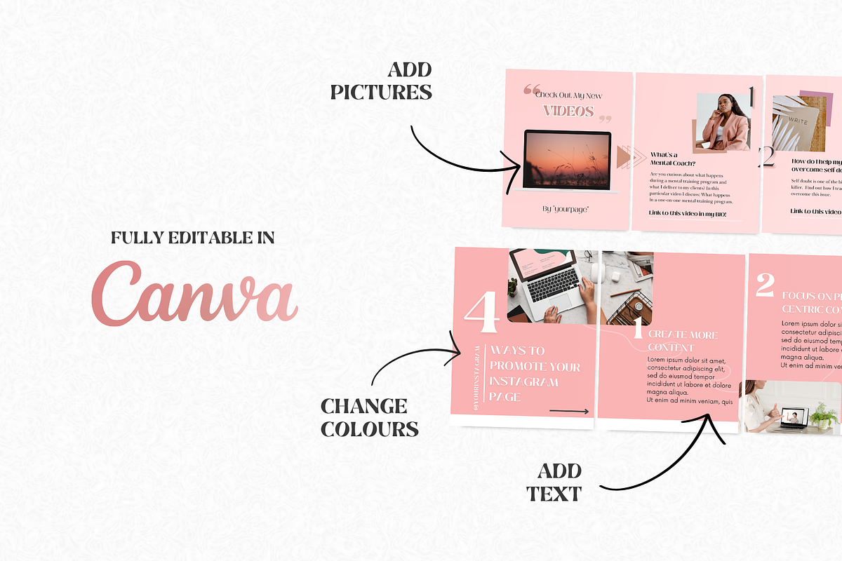 Canva Instagram Carousel Template, a Social Media Template by PittaFinePrint (Photo 4 of 10)