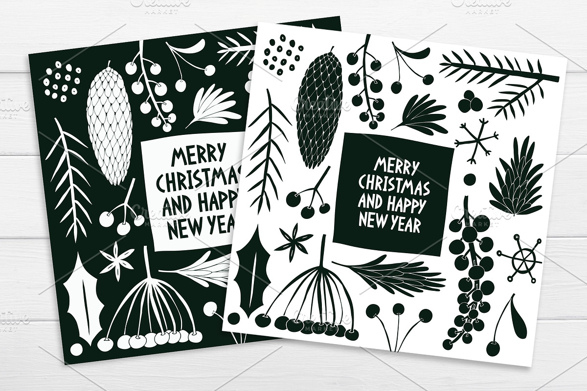Christmas Plants Vector Collection, a Decorative Illustration by Lubov Illustrations Shop (Photo 3 of 6)