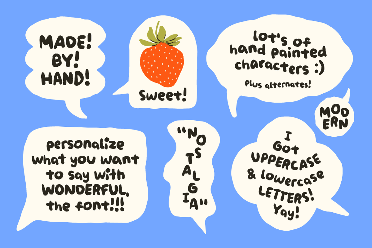 Wonderful! 4 Fonts! Handwriting Set!, a Sans Serif Font by Studio Funshop by Kelli (Photo 6 of 11)