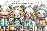 Whimsical Christmas Panda Clipart, an Animal Illustration by Black Bird Studio (Thumbnail 1 of 6)