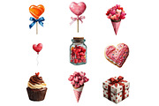 Valentine Watercolor Clipart, an Illustration by Designworld (Thumbnail 4 of 4)