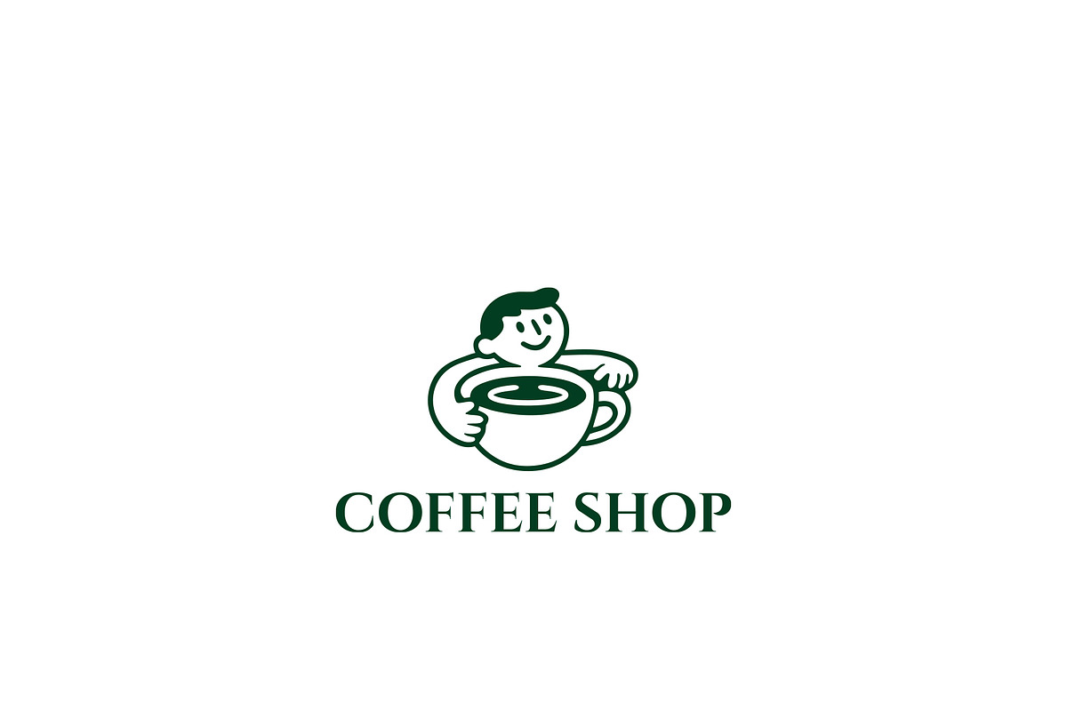 Cartoon Coffee Barista Logo, a Branding & Logo Template by HueNestify (Photo 1 of 2)