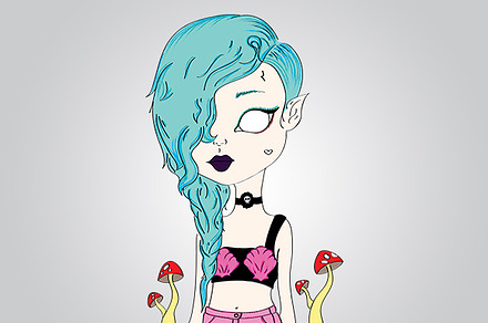Mushroom Girl Character