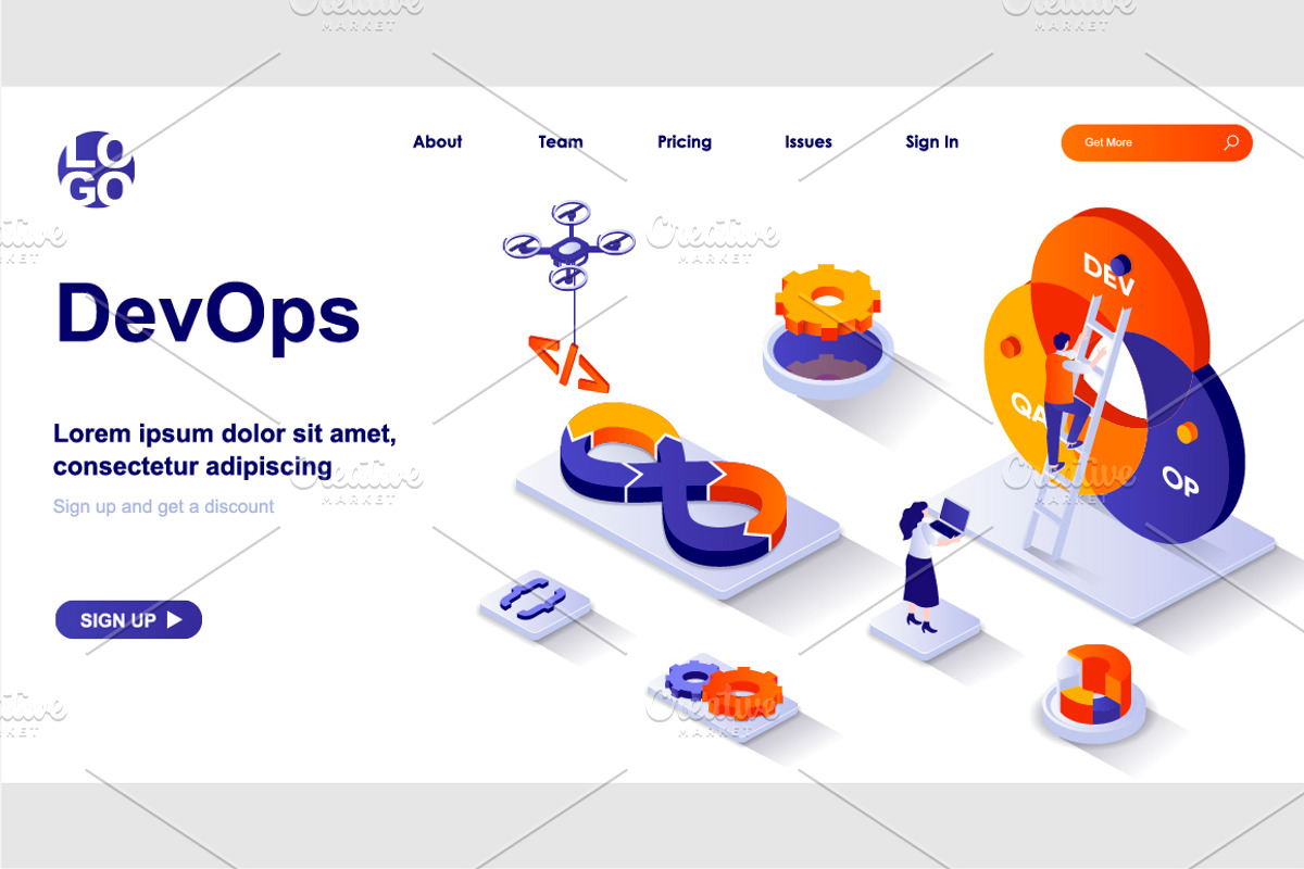 Isometric Landing Page Template, a Templates & Theme by alexdndz (Photo 13 of 31)