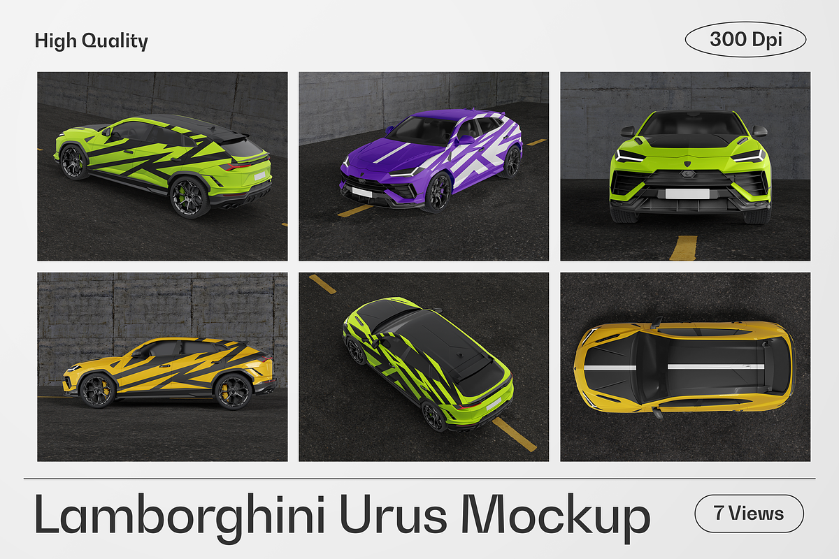 Lamborghini Urus Car Mockup, an Advertising Mockup by Mockupdaddy (Photo 1 of 8)