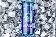 Can With Ice Cubes Mockup, a Packaging Mockup by VadimPetrov (Thumbnail 1 of 6)