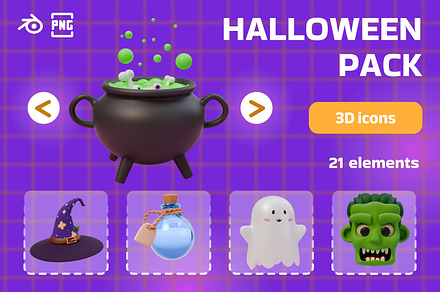 Halloween 3D Icons Illustration