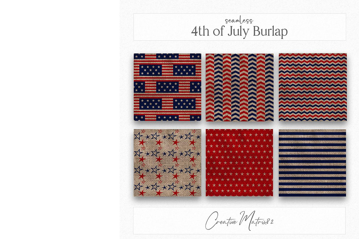 4th of July Burlap Seamless Textures, a Texture Graphic by Creative Matrix82 (Photo 4 of 5)
