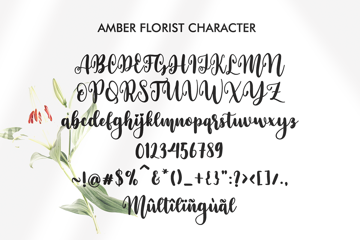 Amber Florist, a Script Font by BearyType Studio