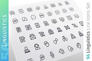 Linguistics Line Icons Set, an Outline Icon by Voysla's Shop (Thumbnail 1 of 4)