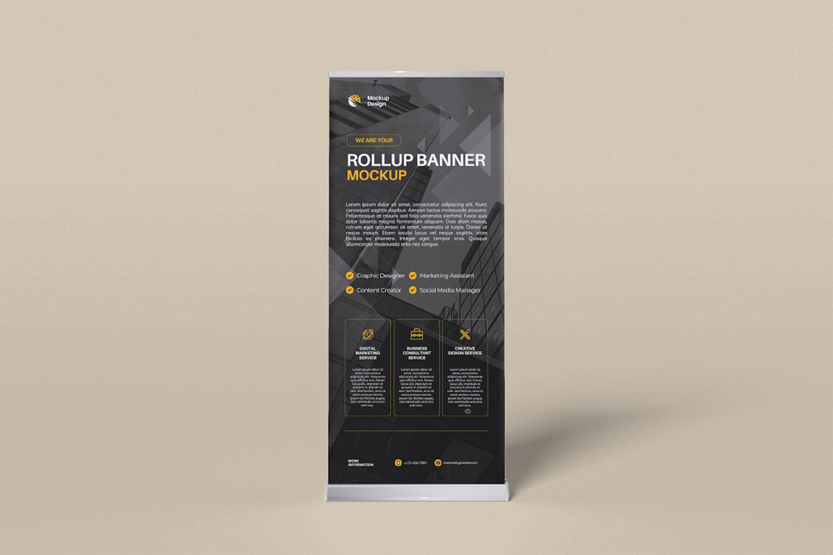 Roll Up Banner Mockup, an Advertising Mockup by xavier_studio (Photo 4 of 5)