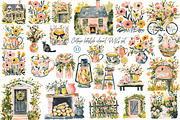 Cottage lifestyle clipart PNG set, an Illustration by Libby Wishes (Thumbnail 1 of 3)
