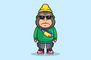 Cute Cool Gorilla Wearing Waist Bag, an Animal Illustration by Catalyst Labs (Thumbnail 3 of 3)