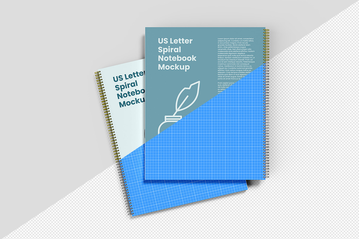 US Letter Spiral Notebook Mockup, a Books & Magazine Mockup by Illusiongraphic (Photo 17 of 32)