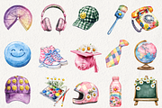 Retro Back to School Clipart, an Illustration by NadiaTheronArt (Thumbnail 2 of 5)