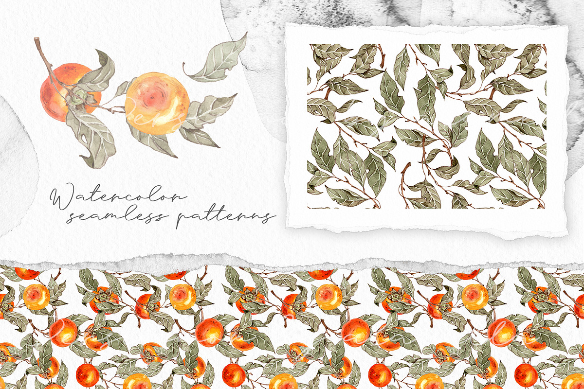 Persimmon Mediterranean ceramic tile, an Illustration by Alamella