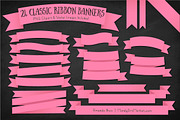 Pink Ribbon Banner Clipart, an Illustration by Amanda Ilkov (Thumbnail 2 of 4)