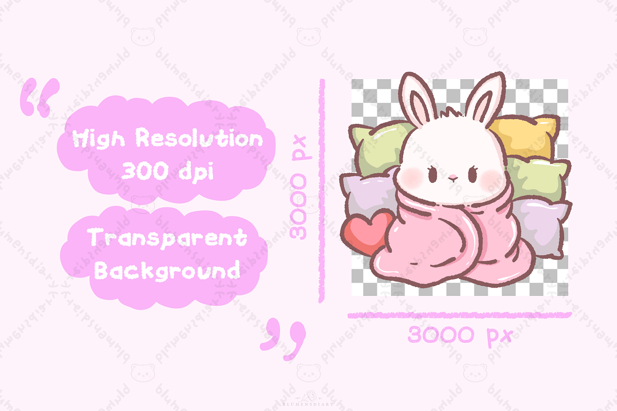 Josie Kawaii Bunny Self-Care Clipart, an Illustration by Blumensdiary (Photo 3 of 8)