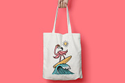 flamingo is surfing on the beach, an Animal Illustration by gunaonedesign (Thumbnail 4 of 4)