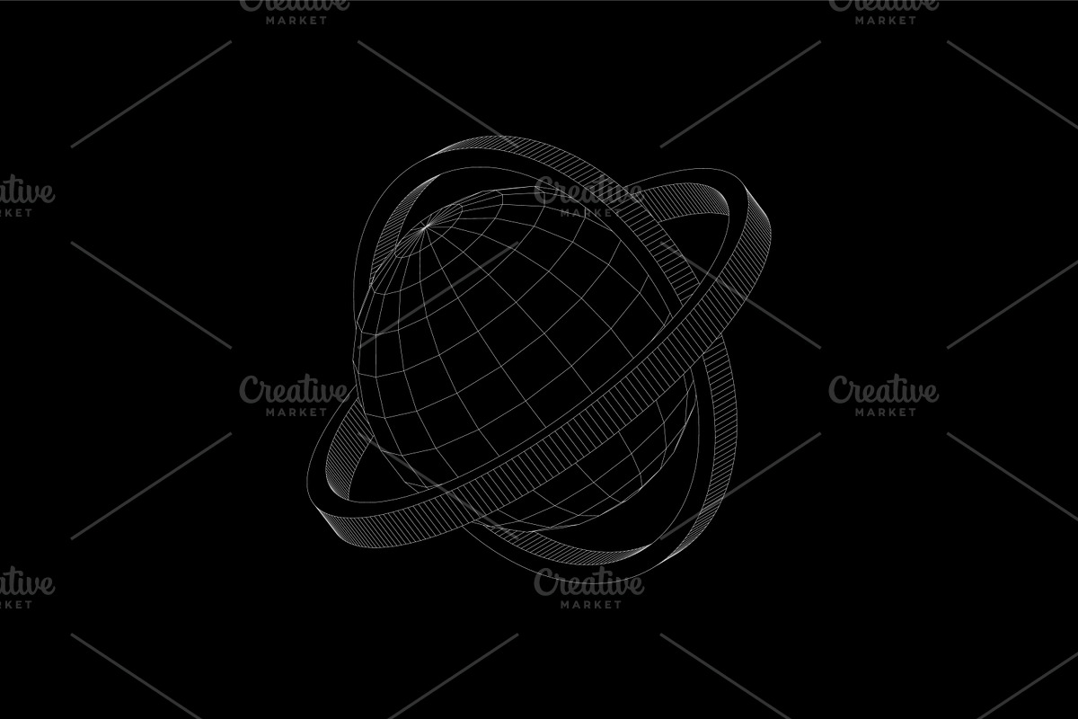 WIREFRAME GEOMETRIC ELEMENTS, an Object Graphic by BonkiStudio (Photo 3 of 11)
