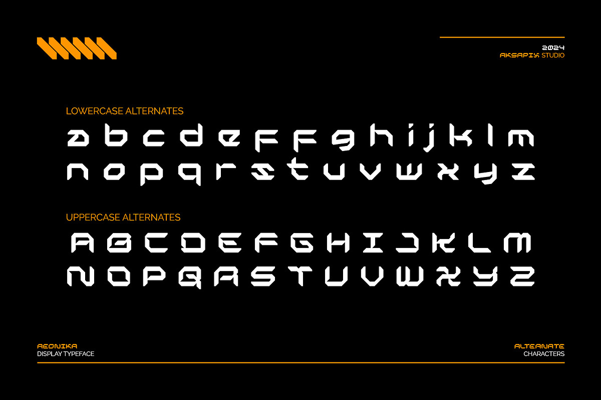 Aeonika - Futuristic Typeface, a Sans Serif Font by Aksapix Studio (Photo 6 of 10)