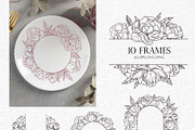 Peonies Line Art SVG, AI, EPS, PNG, a Decorative Illustration by InstaDesignPro (Thumbnail 5 of 12)