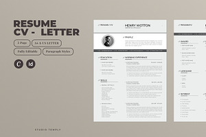 Clean and Simple Resume CV Template, a Resume Template by Studio Temply