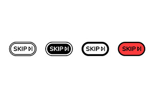 Various styles of skip button icons, a Technology Illustration by skripnikbb