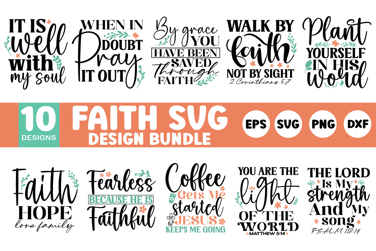 Faith SVG Bundle, an Illustration by Crafticy (Photo 1 of 3)