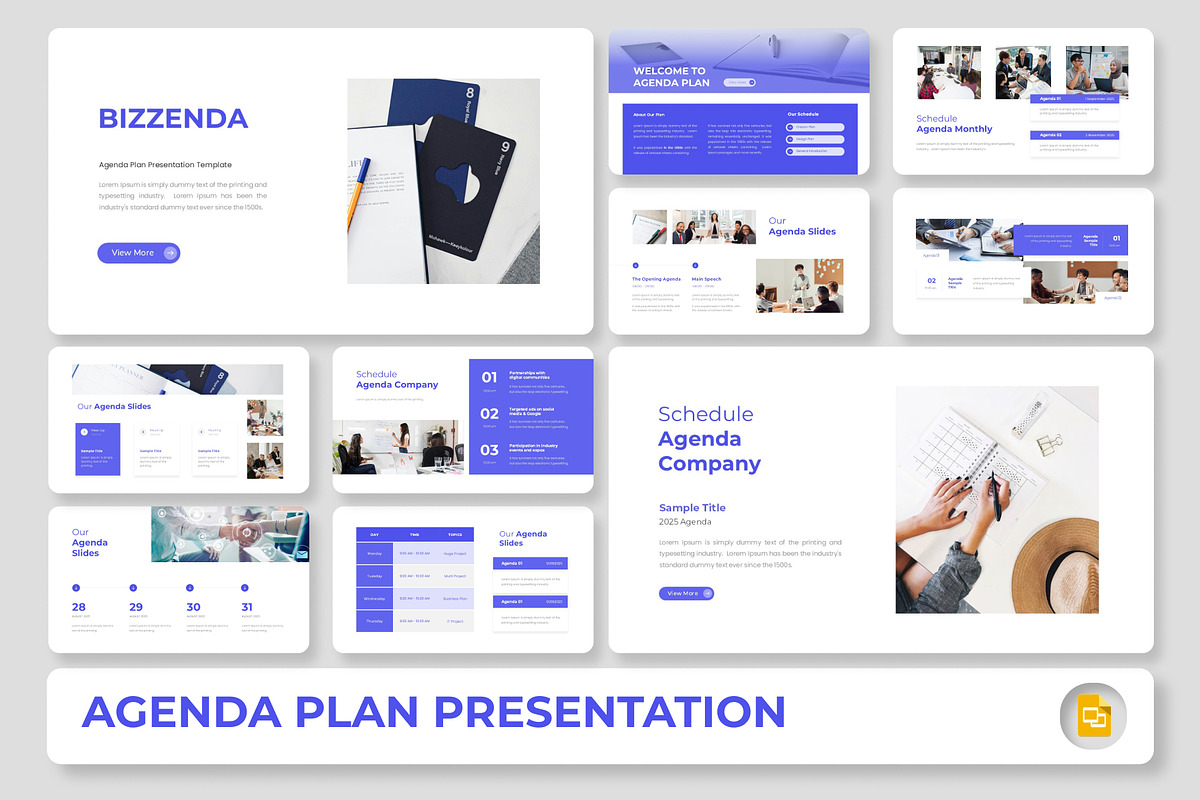 Bizzenda - Agenda Plan Google Slides, a Presentation Template by Premast (Photo 1 of 4)