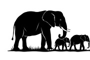 elephant family silhouette design, an Illustration by Amazin_art (Thumbnail 50 of 51)