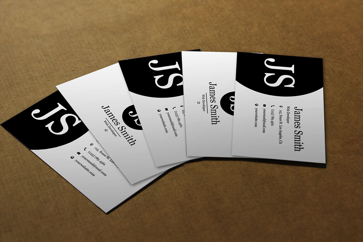 Black & White Minimal Business Card2, a Business Card Template by PSD Storm (Photo 2 of 5)