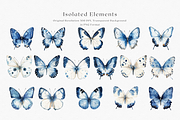 Azure - Blue Butterflies Clipart, a Decorative Illustration by ThaismotaCreativeCo (Thumbnail 4 of 8)