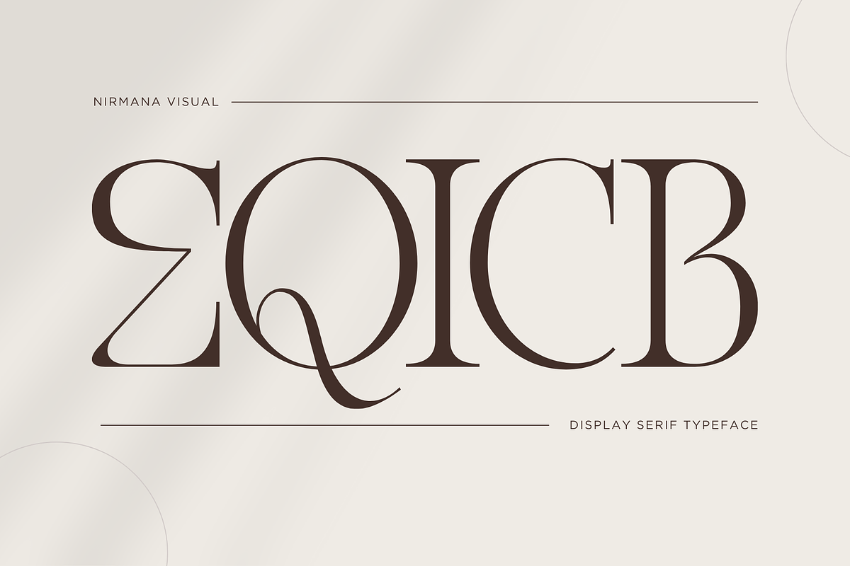 Eqicb - Branding Logo Font, a Serif Font by Nirmana Visual (Photo 1 of 10)