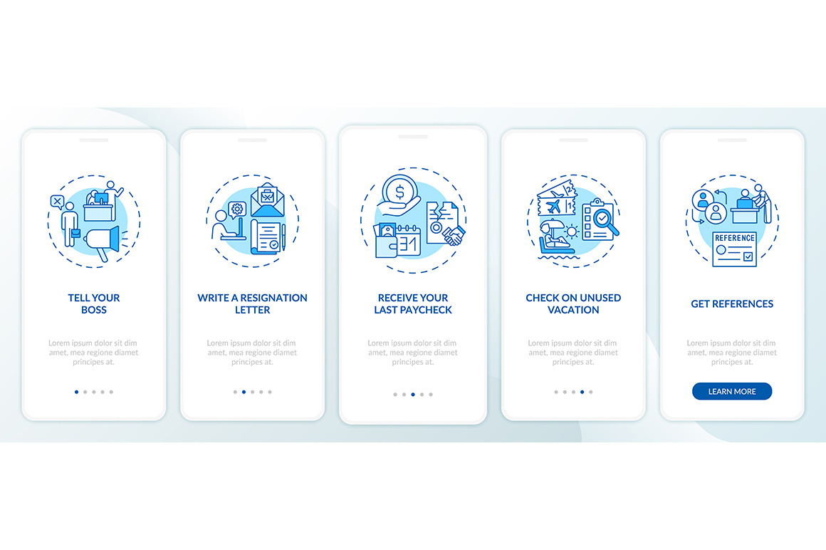 Resignation checklist app pages, a Templates & Theme by IMG Visuals