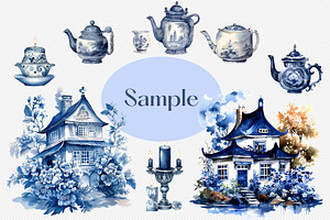 Watercolor Chinoiserie 2 Clipart