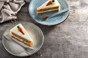 Carrot cake slice with cream cheese frosting, a Food & Drink Photo by etorres69